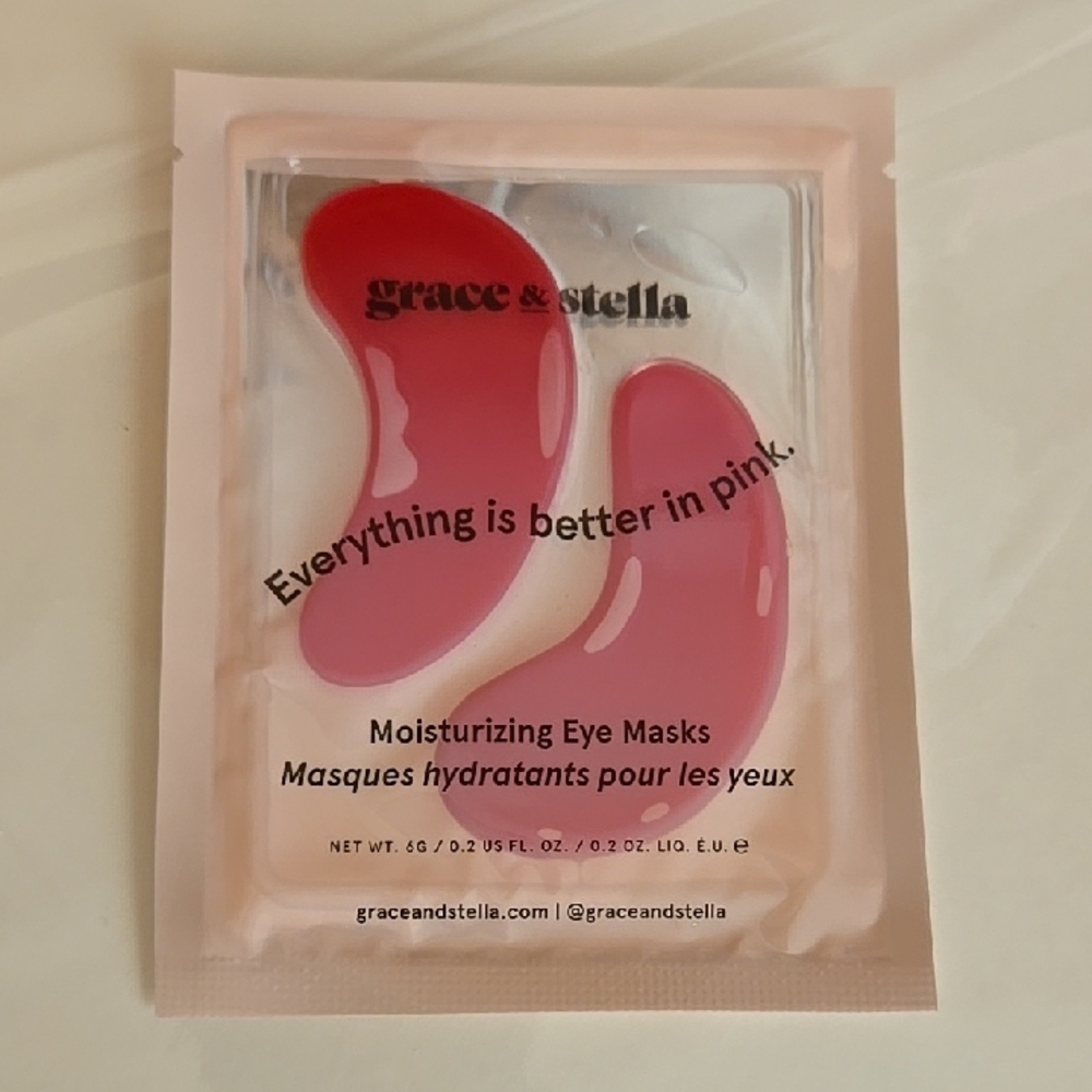 Grace & Stella Pink Hydrating Eye Masks  1 Set Holiday Gift Unisex Beauty